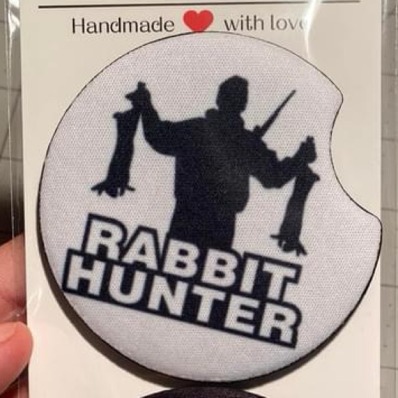 Rabbit Hunting - Car Coasters 2 pack - Picture 2 of 3